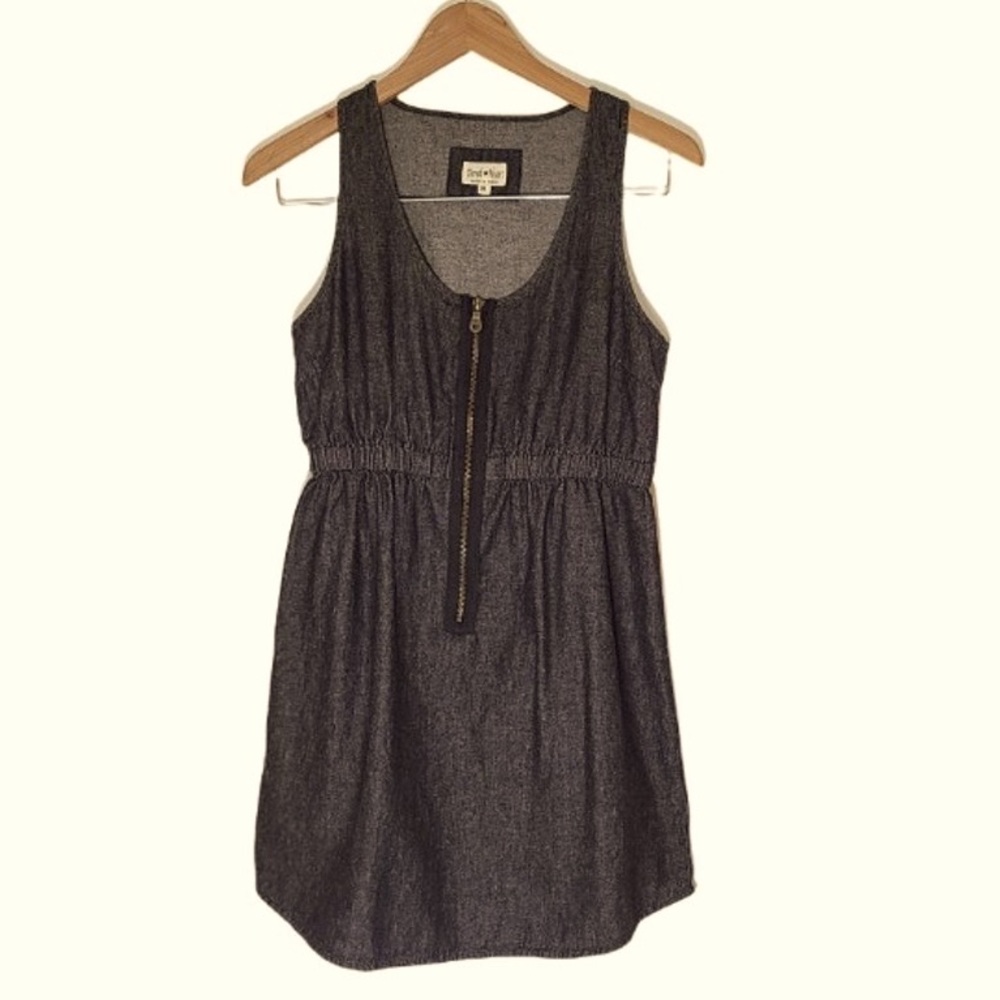 Derek Heart Black Jean Denim Mini Dress. Size Large